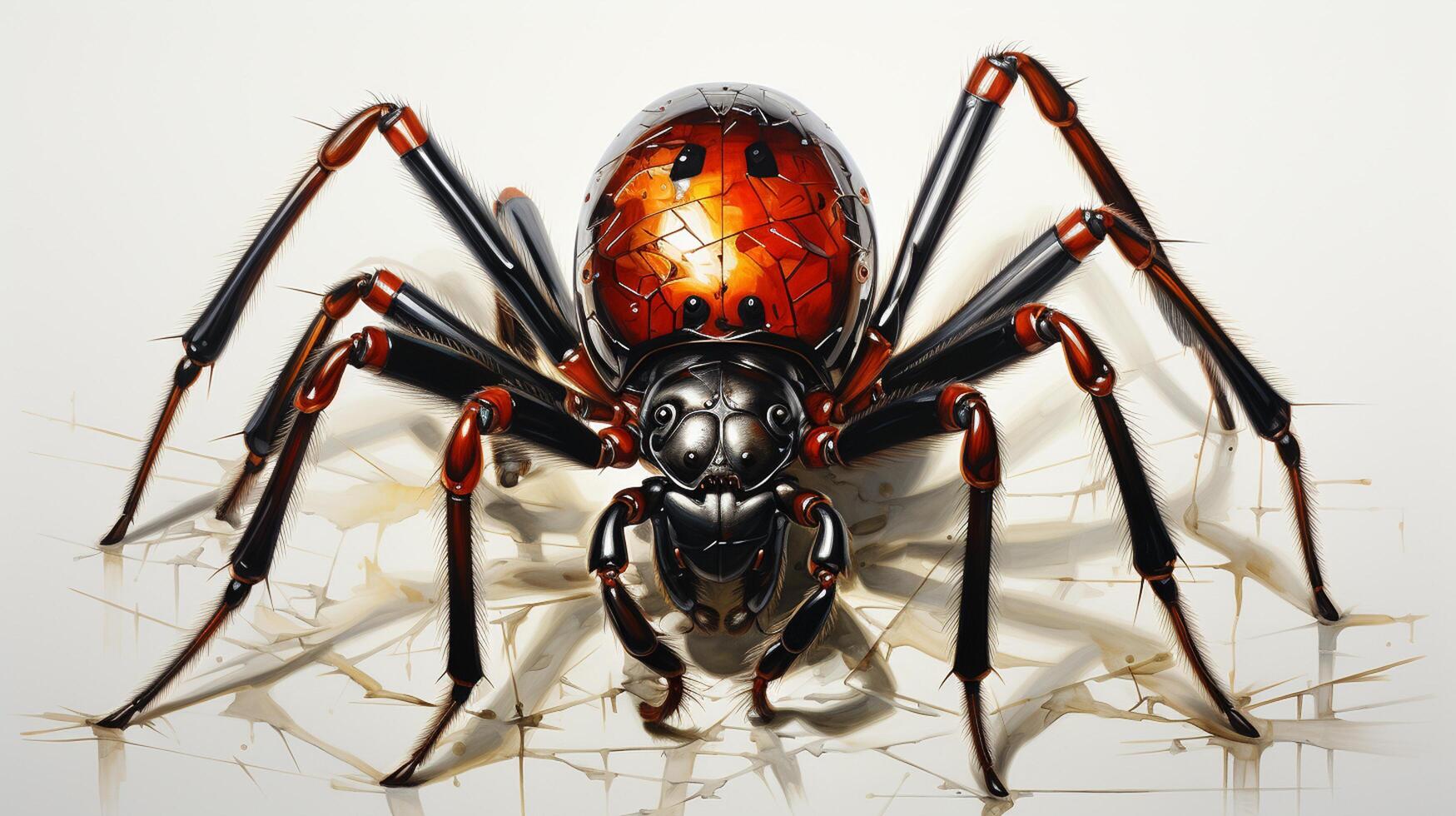 AI generated Nice Spider backgroun on white background photo