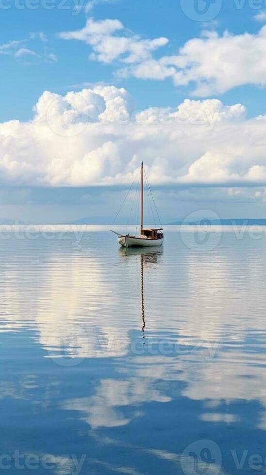 AI generated Minimalist photo a ship on sea
