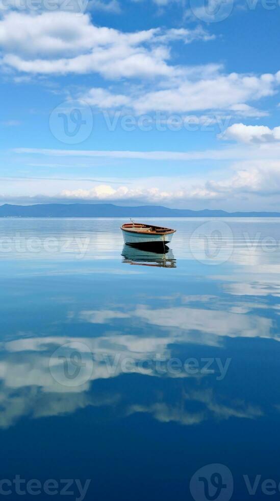 AI generated Minimalist photo a ship on sea