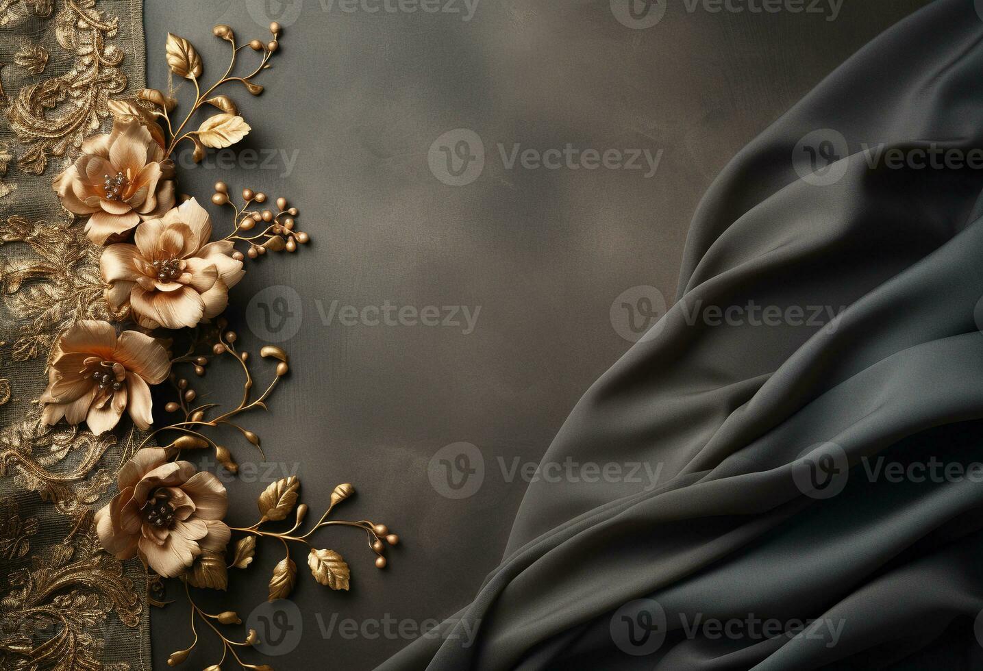 AI generated Luxury fabric background with copy space photo