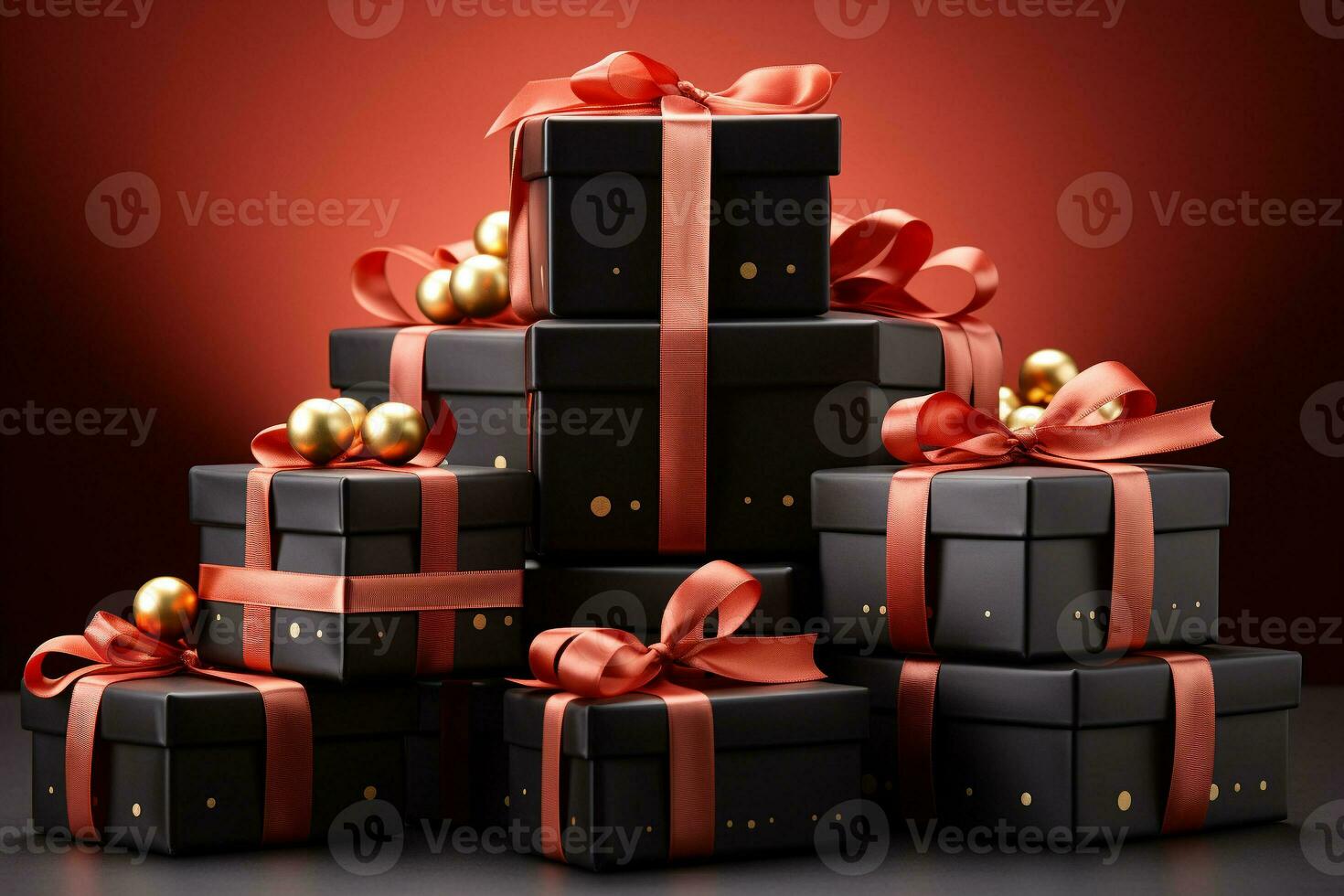 AI generated pile of gift box photo