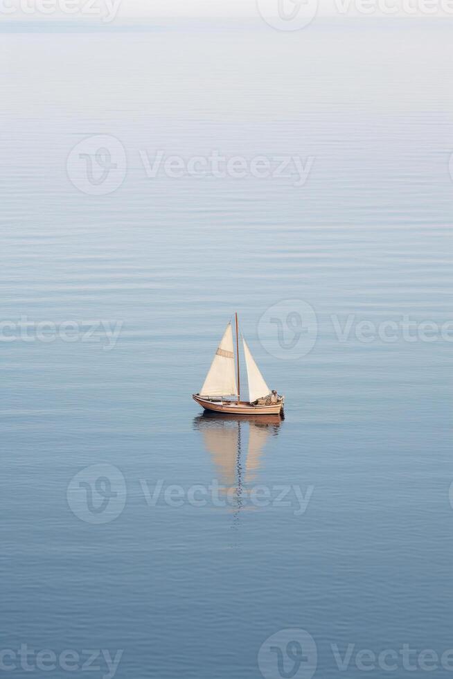 Minimalist photo a ship on sea