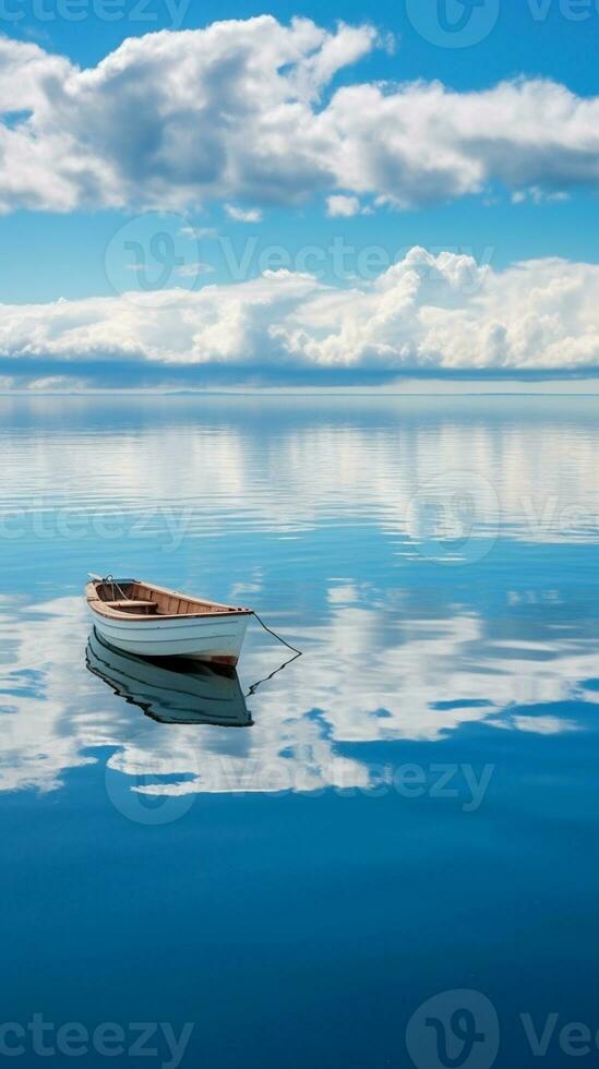 AI generated Minimalist photo a ship on sea