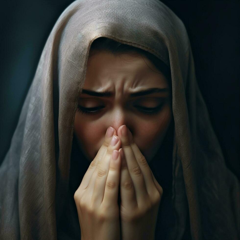AI generated Muslim girl with hijab photo
