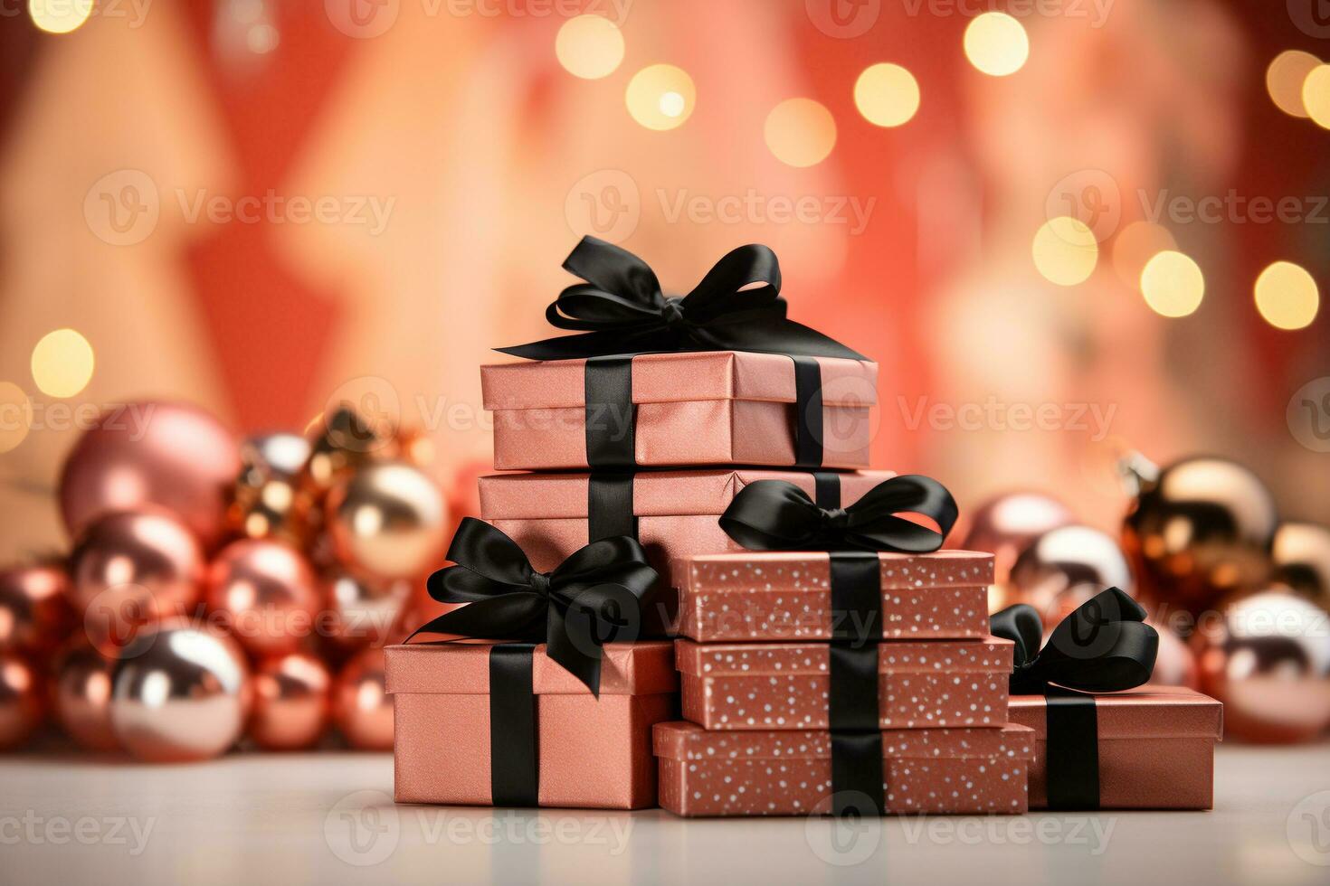 AI generated pile of gift box photo
