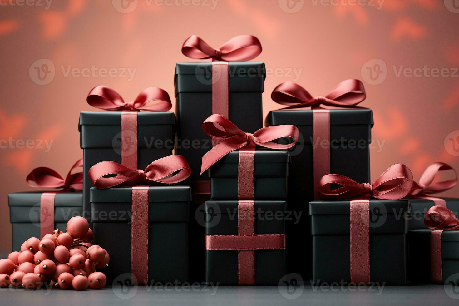 AI generated pile of gift box photo