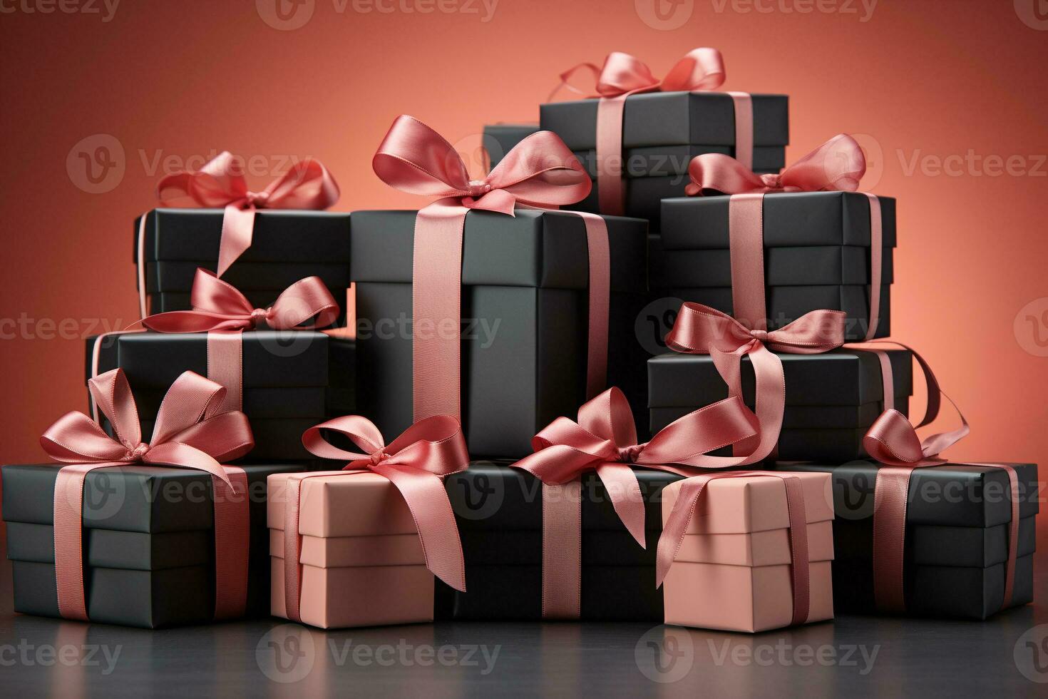 AI generated pile of gift box photo