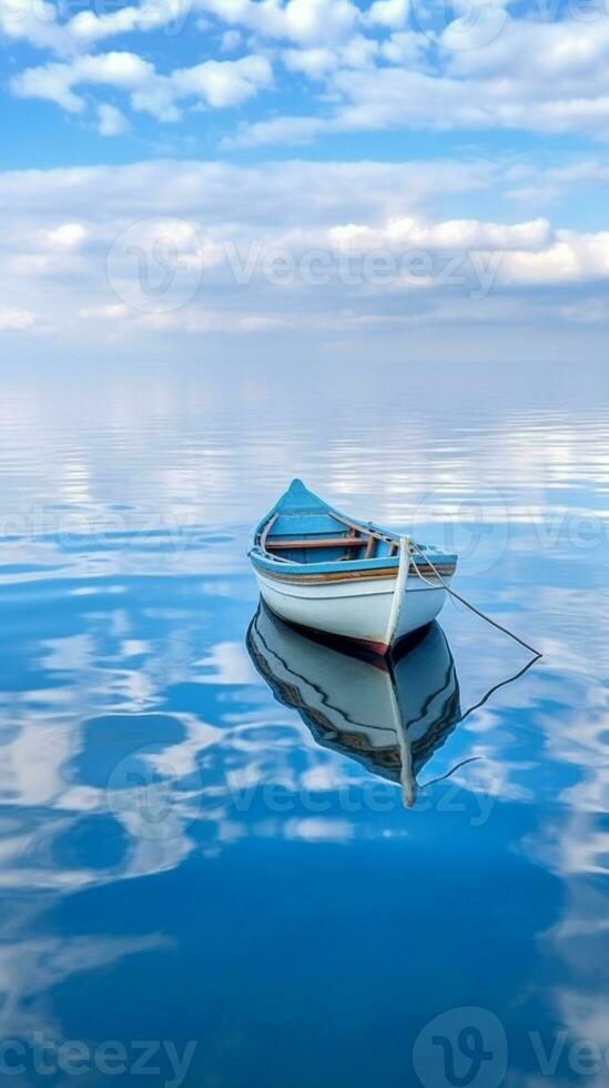 AI generated Minimalist photo a ship on sea