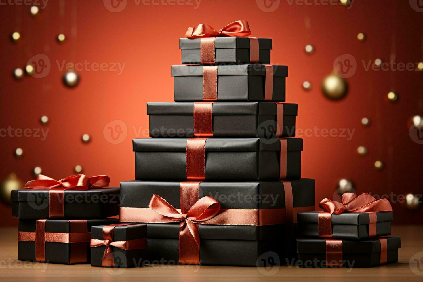 AI generated pile of gift box photo