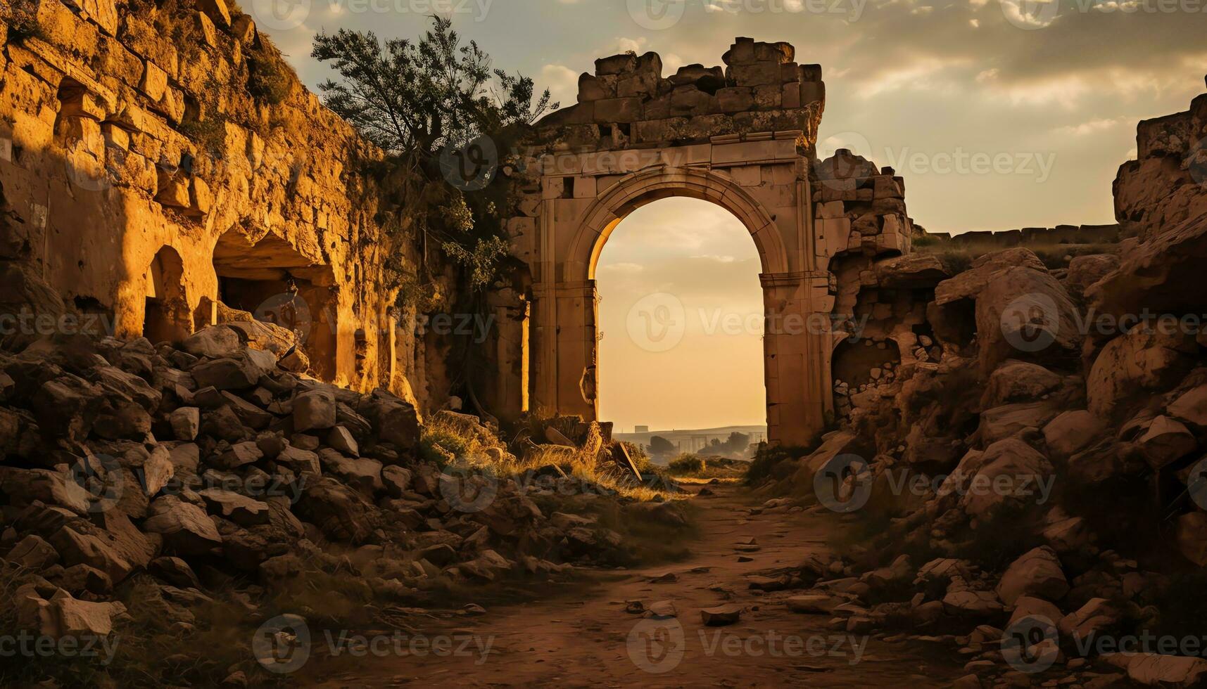 ai generado destapando el misterios de antiguo paisajes foto