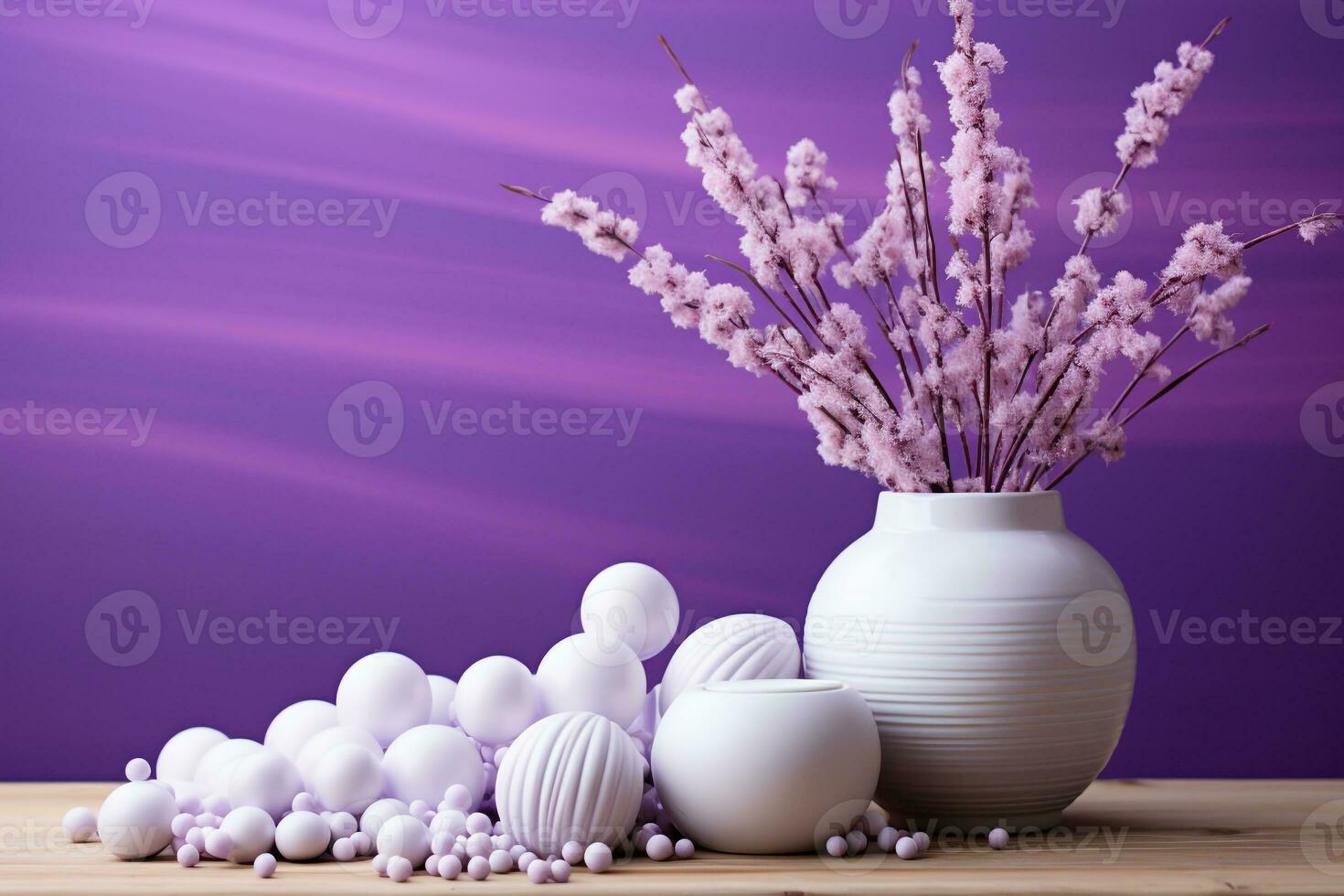 AI generated A realistic stock photograph for a holistic therapist, white little purple color photo