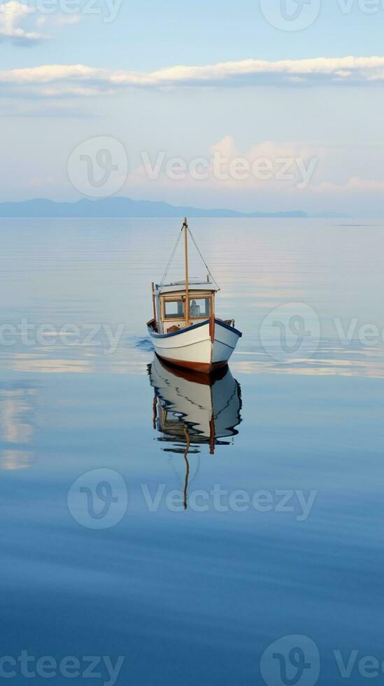 AI generated Minimalist photo a ship on sea