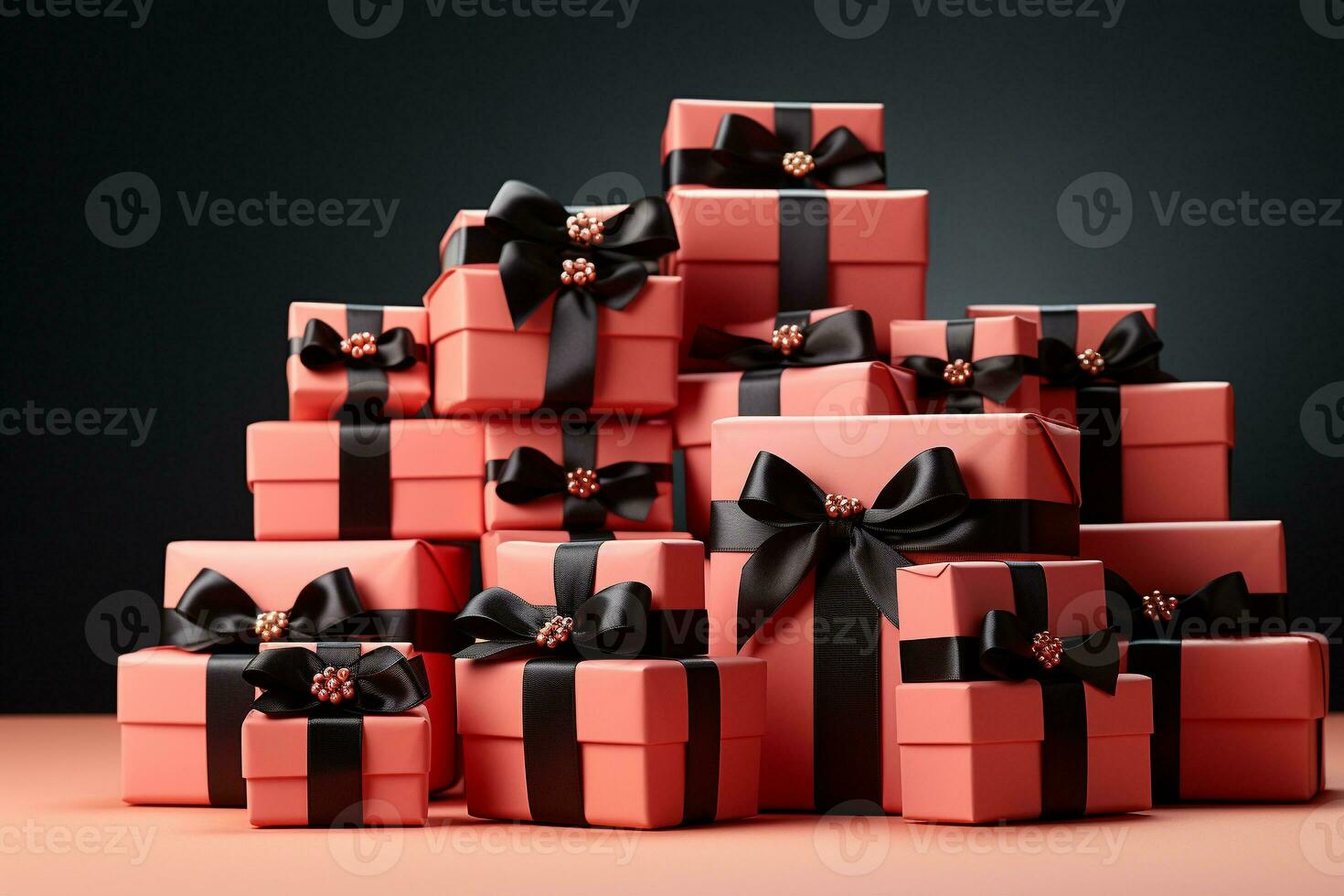 AI generated pile of gift box photo