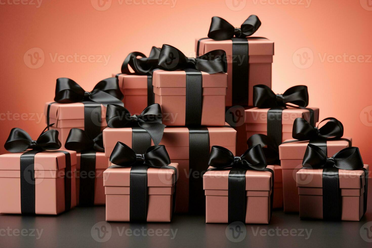 AI generated pile of gift box photo