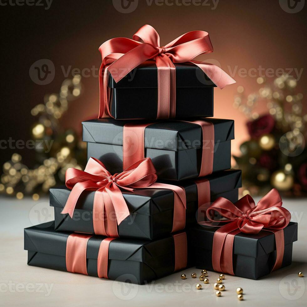AI generated pile of gift box photo