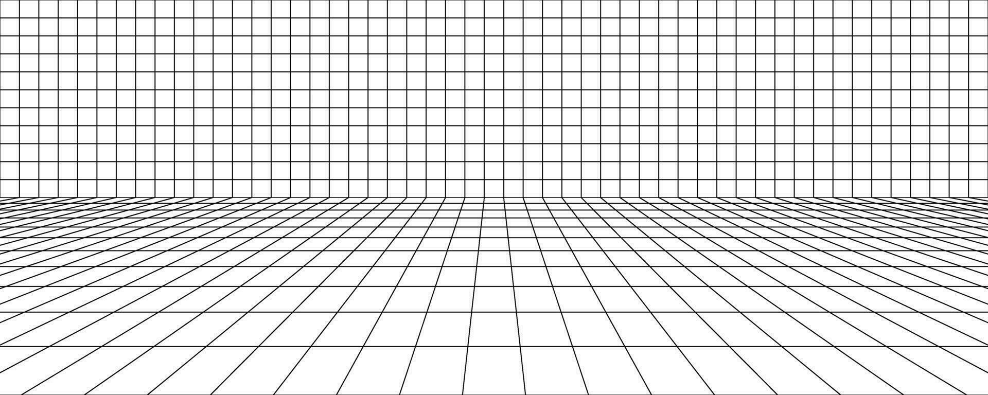 black white  perspective grid background vector