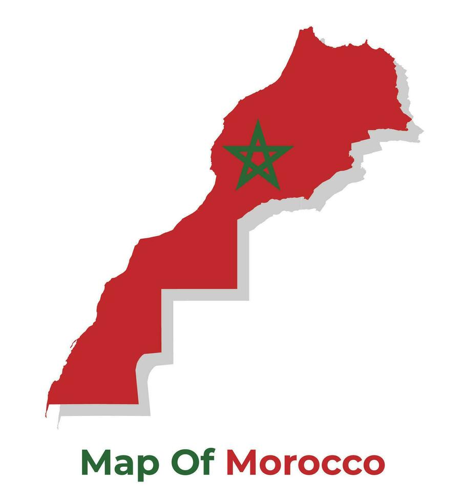 vector mapa de Marruecos con nacional bandera