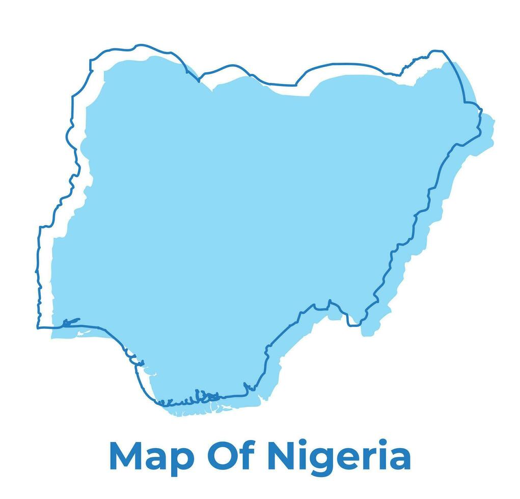 Nigeria sencillo contorno mapa vector ilustración
