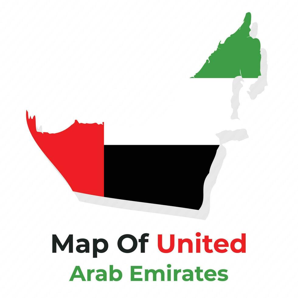 vector mapa de uae con nacional bandera