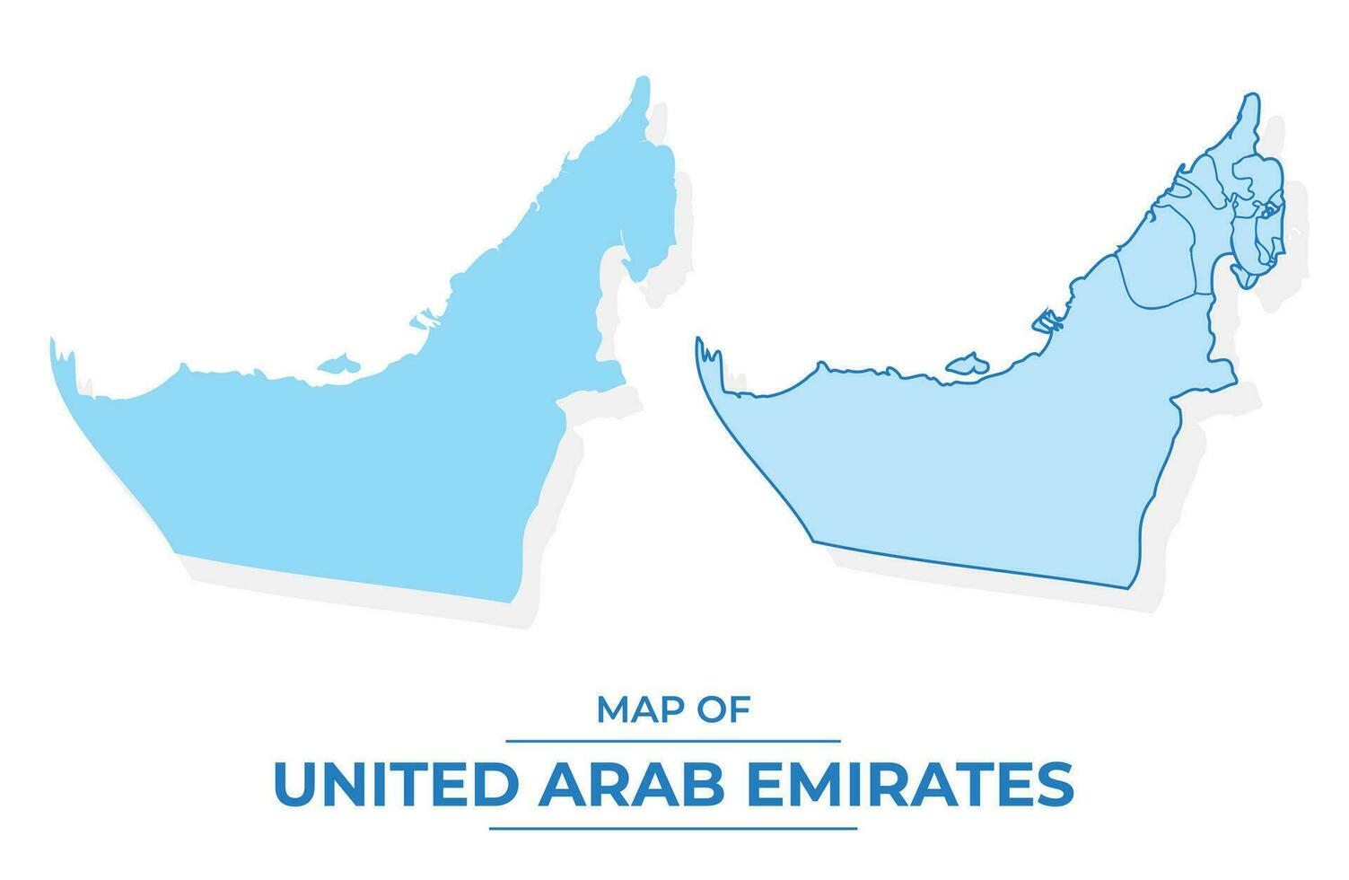 vector uae mapa conjunto sencillo plano y contorno estilo ilustración