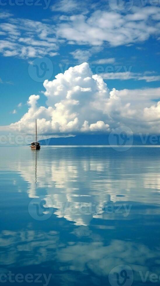 AI generated Minimalist photo a ship on sea