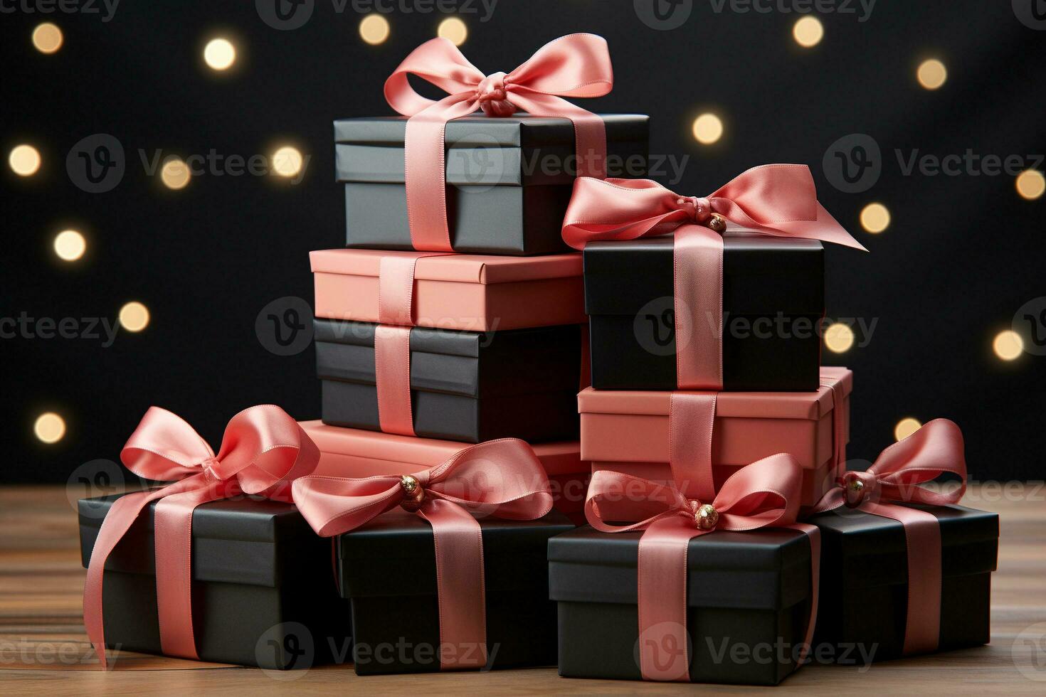 AI generated pile of gift box photo