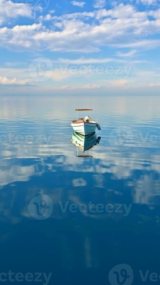 AI generated Minimalist photo a ship on sea