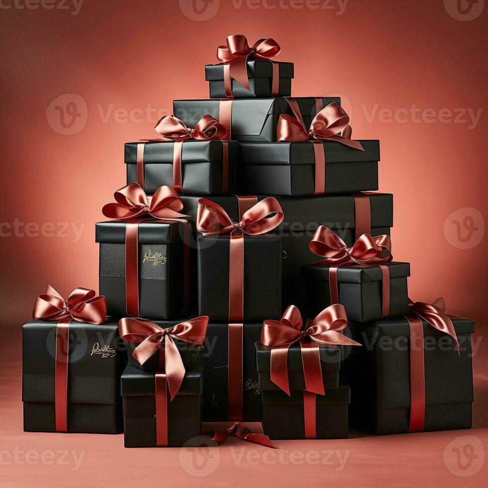 AI generated pile of gift box photo