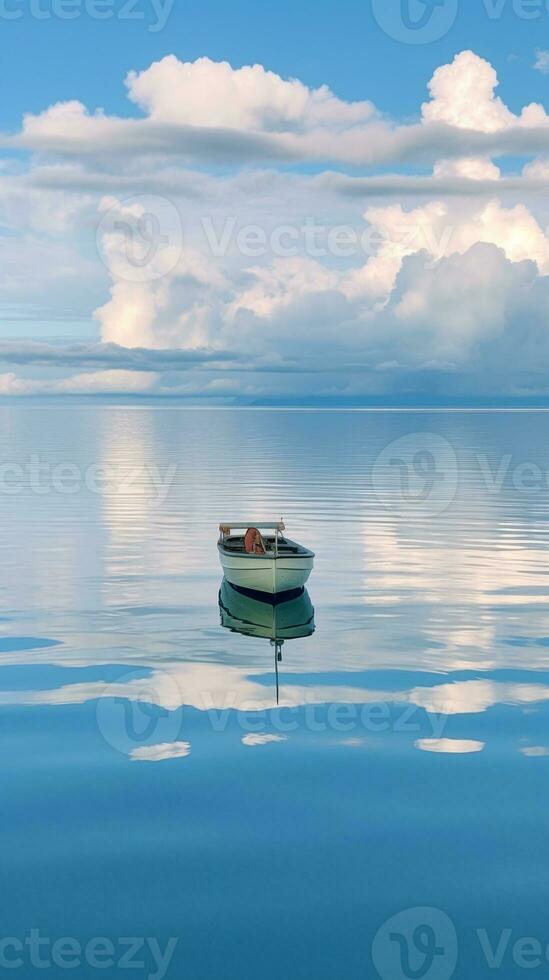 AI generated Minimalist photo a ship on sea