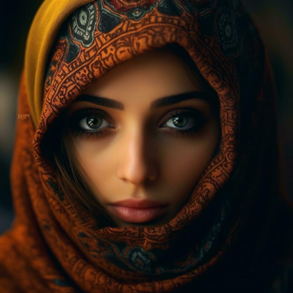 AI generated Muslim girl with hijab photo