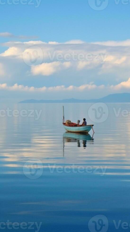 AI generated Minimalist photo a ship on sea