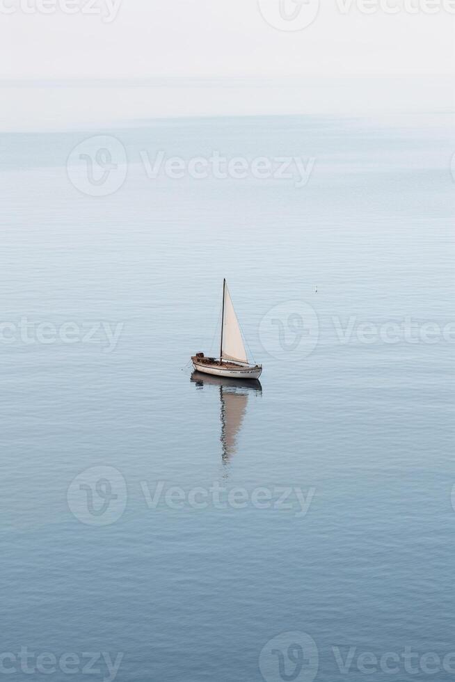 Minimalist photo a ship on sea