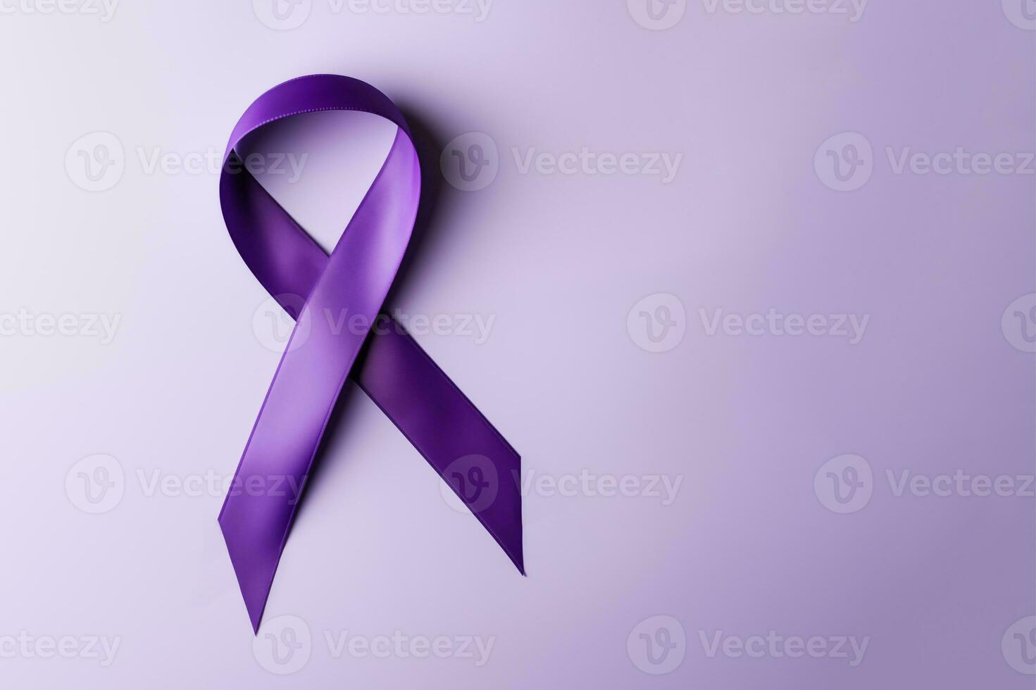 AI Generated Eating disorders concept. Purple ribbon, as a symbol of awareness of anorexia photo