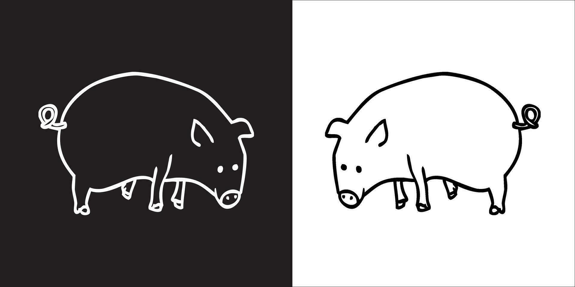 Illustration vector graphics of pig icon