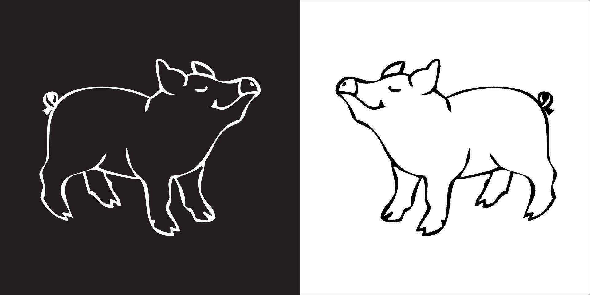 Illustration vector graphics of pig icon