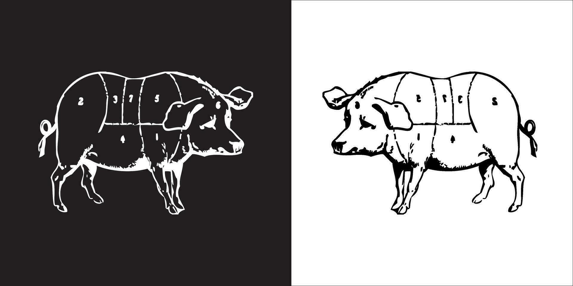 Illustration vector graphics of pig icon