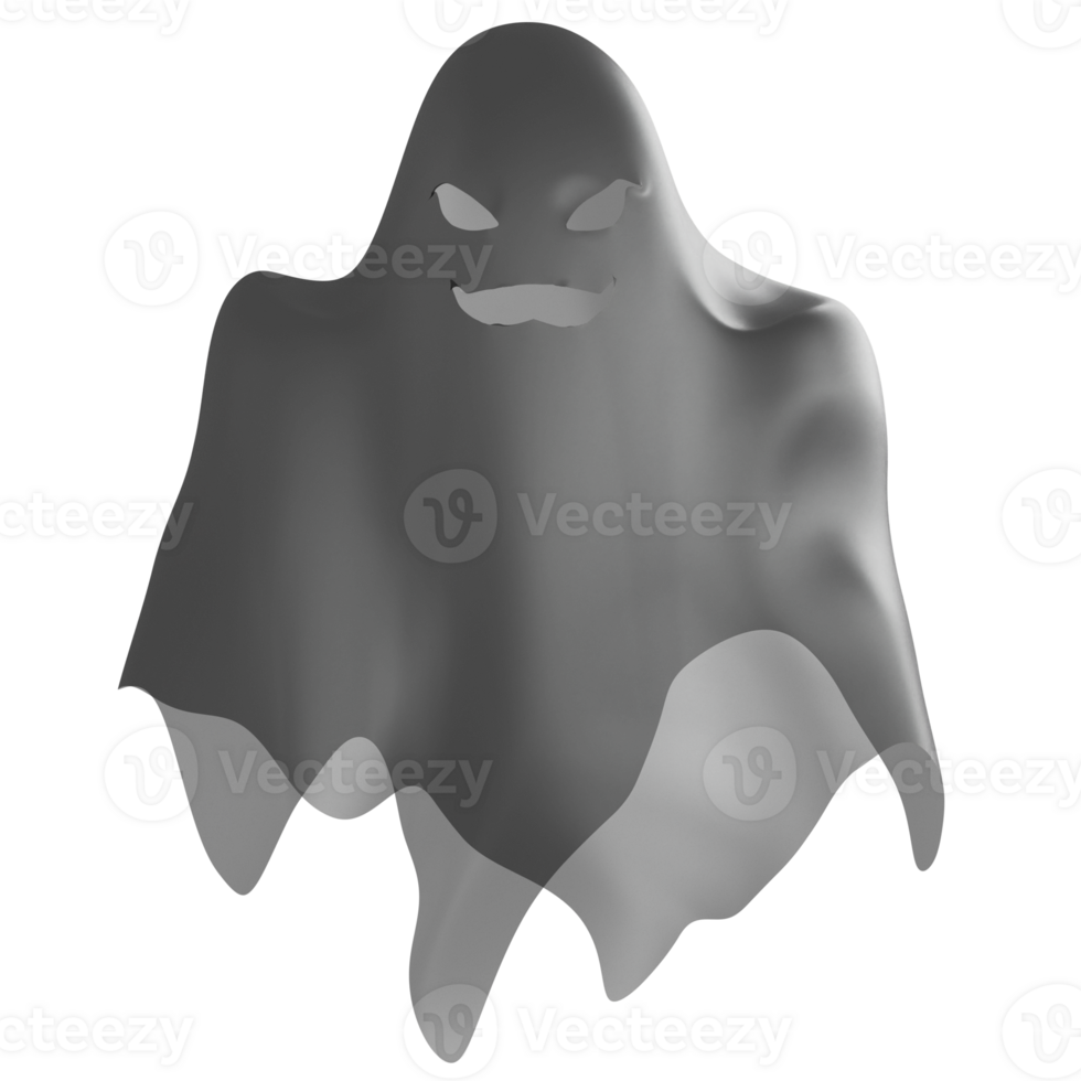 Ghost clipart flat design icon isolated on transparent background, 3D render Halloween concept png