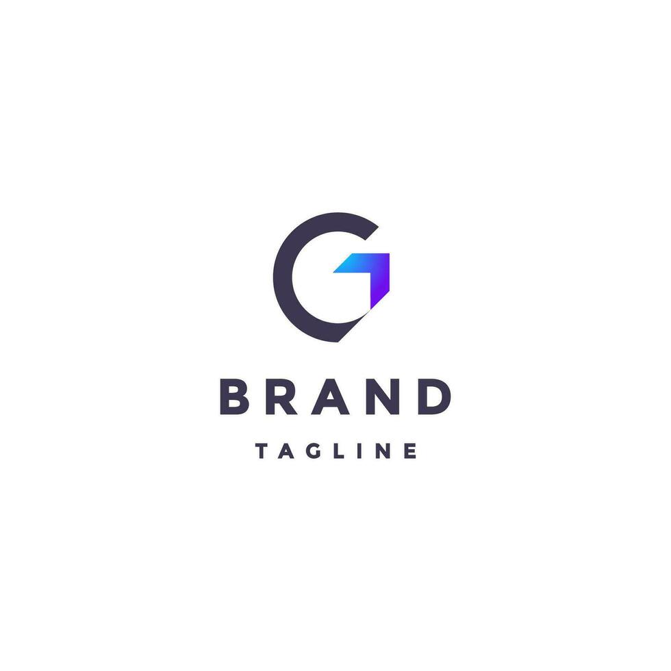 Arrowed Letter G Logo Design. G Letter With Up Arrow Shaped Edge Icon Design. vector