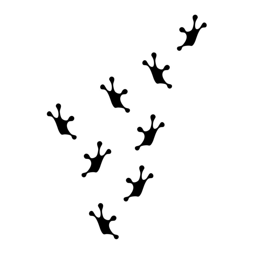 Frog footprints on a white background. An amphibian that can jump. vector