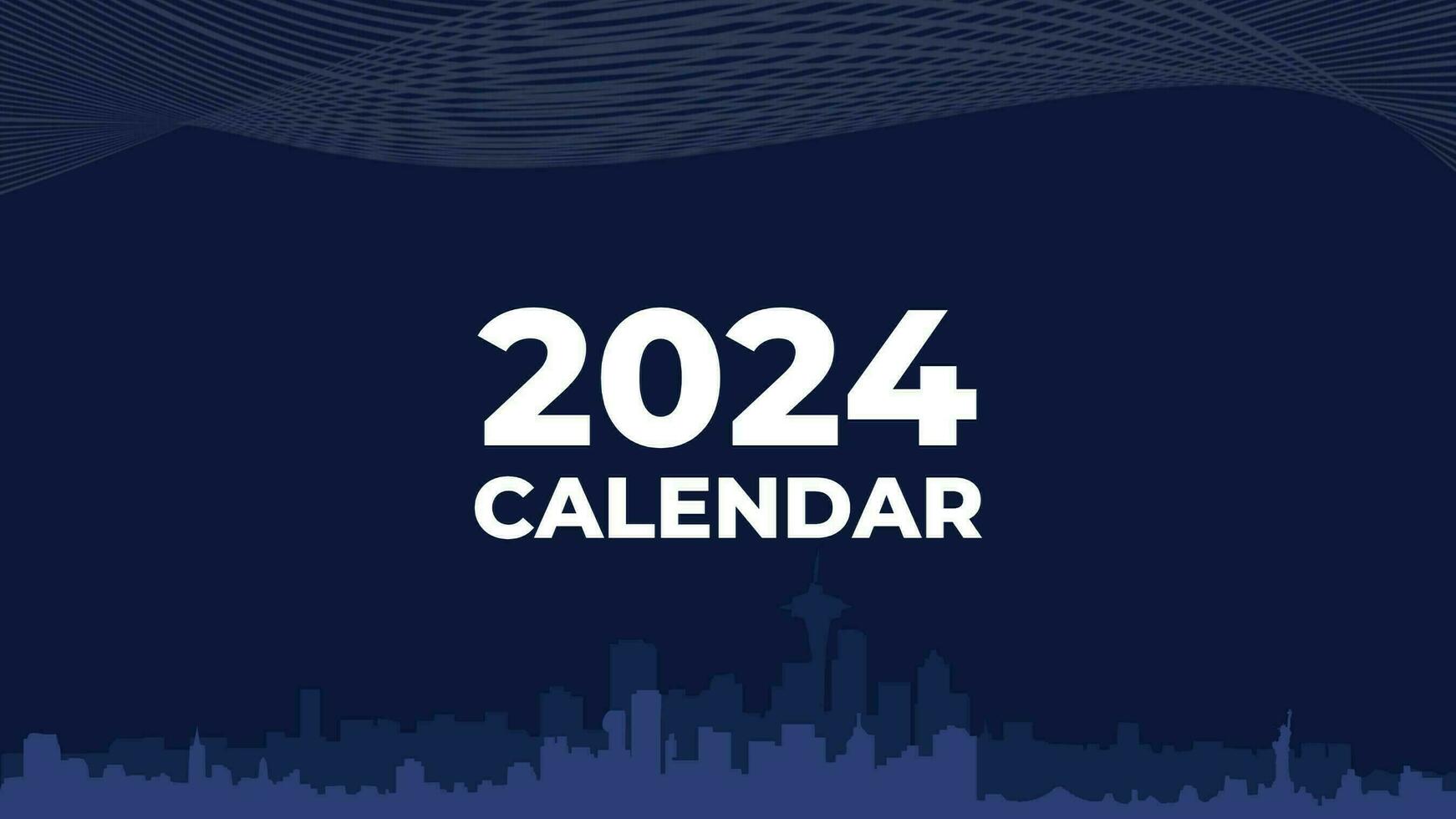 Blue minimalist modern calendar template