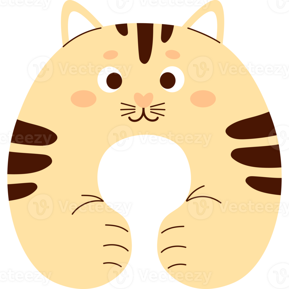 plush neck pillow cat png