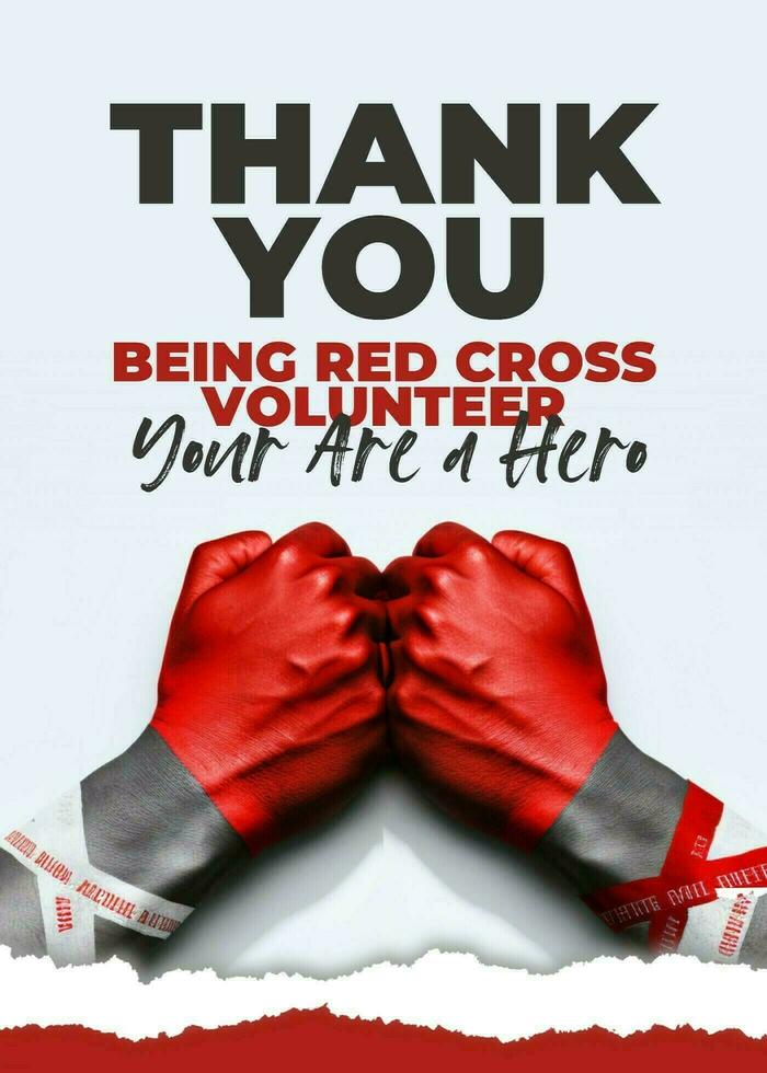 Red Cross Volunteer Greeting Cards 36066856 Template