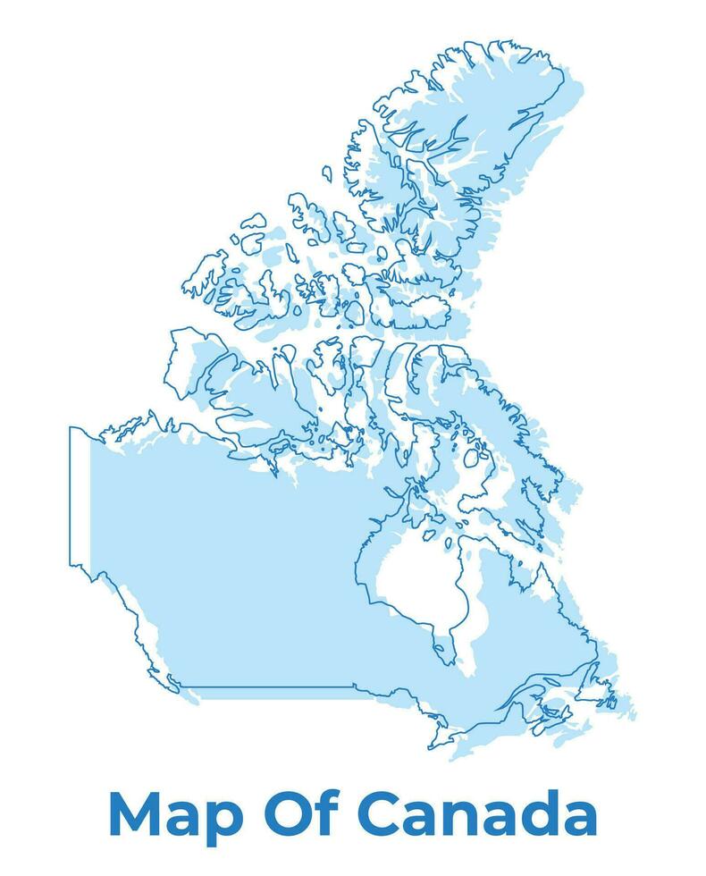 Canada simple outline map vector illustration