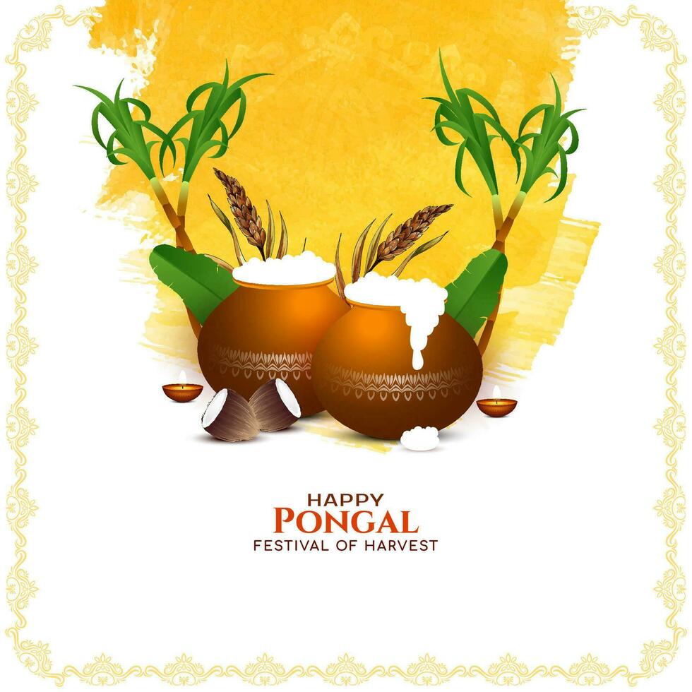 Happy Pongal Indian harvest festival background design vector
