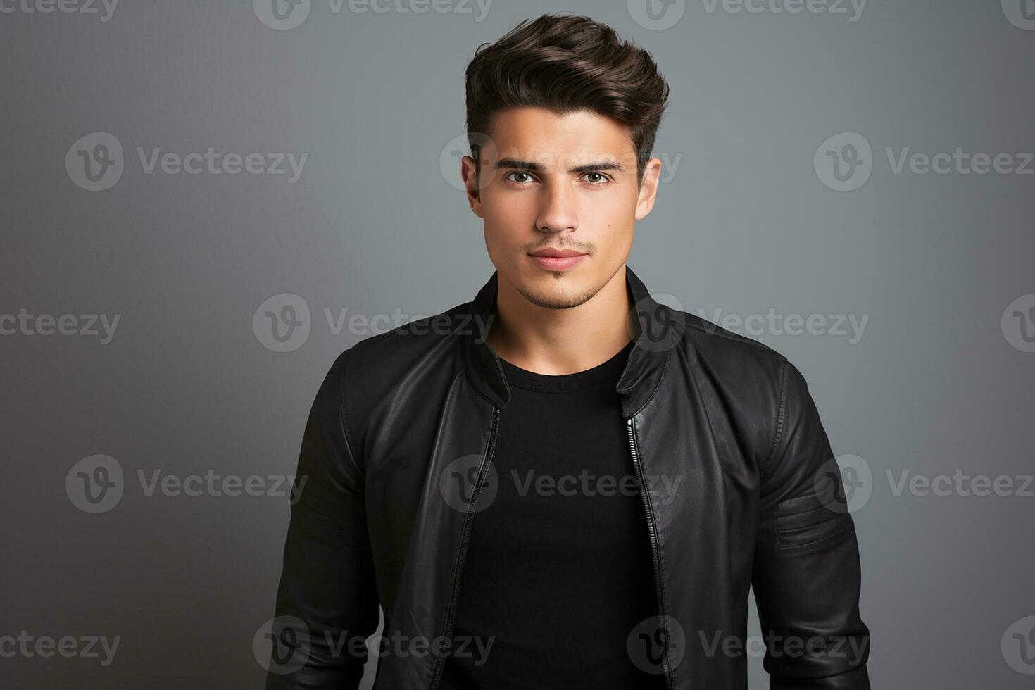 AI generated Handsome attractive european man on isolated background photo