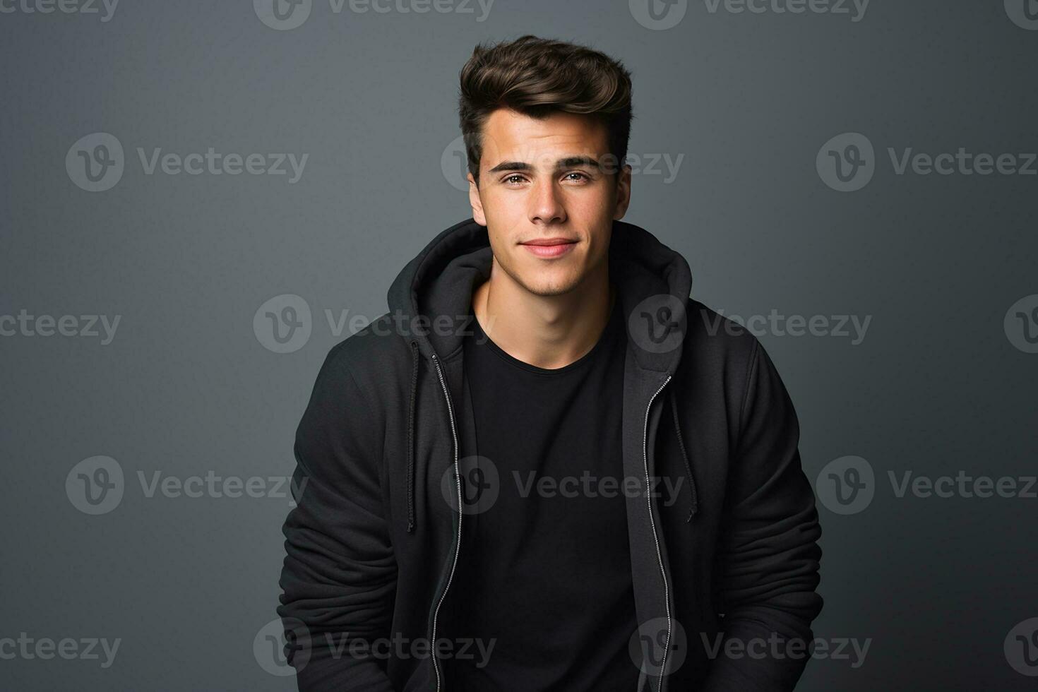 AI generated Handsome attractive european man on isolated background photo