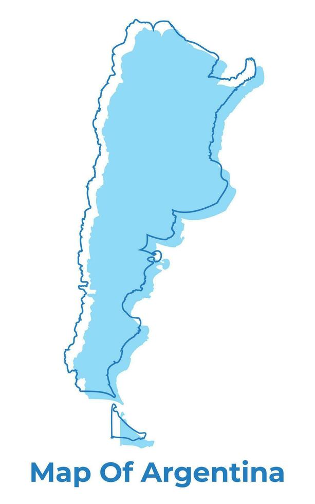 Argentina simple outline map vector illustration