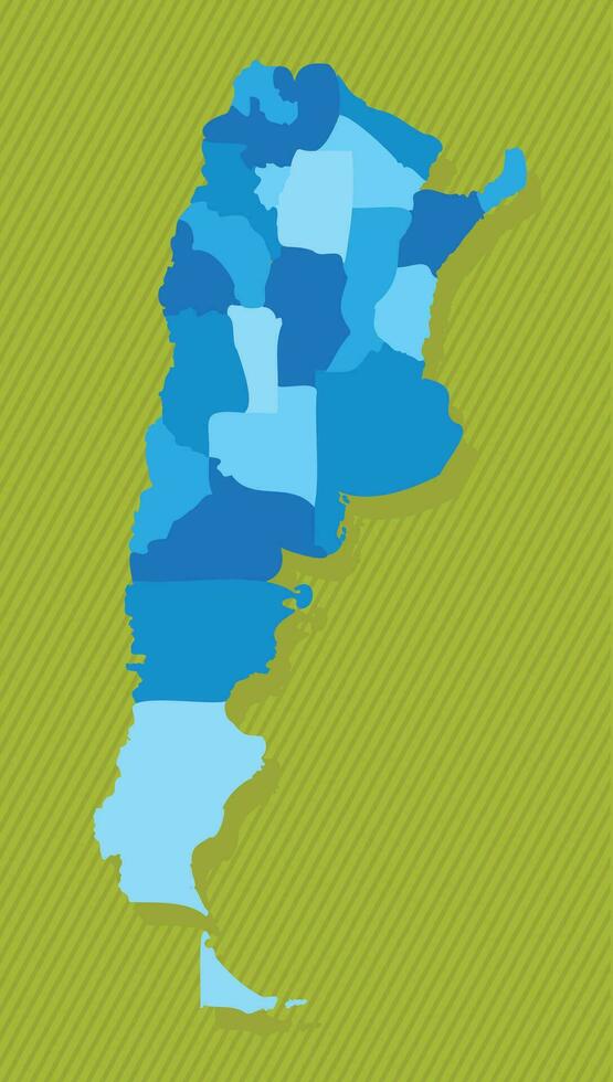 Argentina map with regions blue political map green background vector illustration