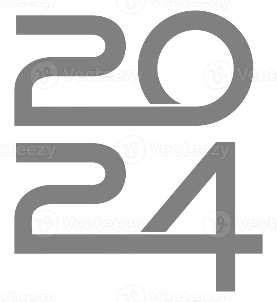 ny år 2024 design illustration, platt, enkel, minnesvärd och öga fångst