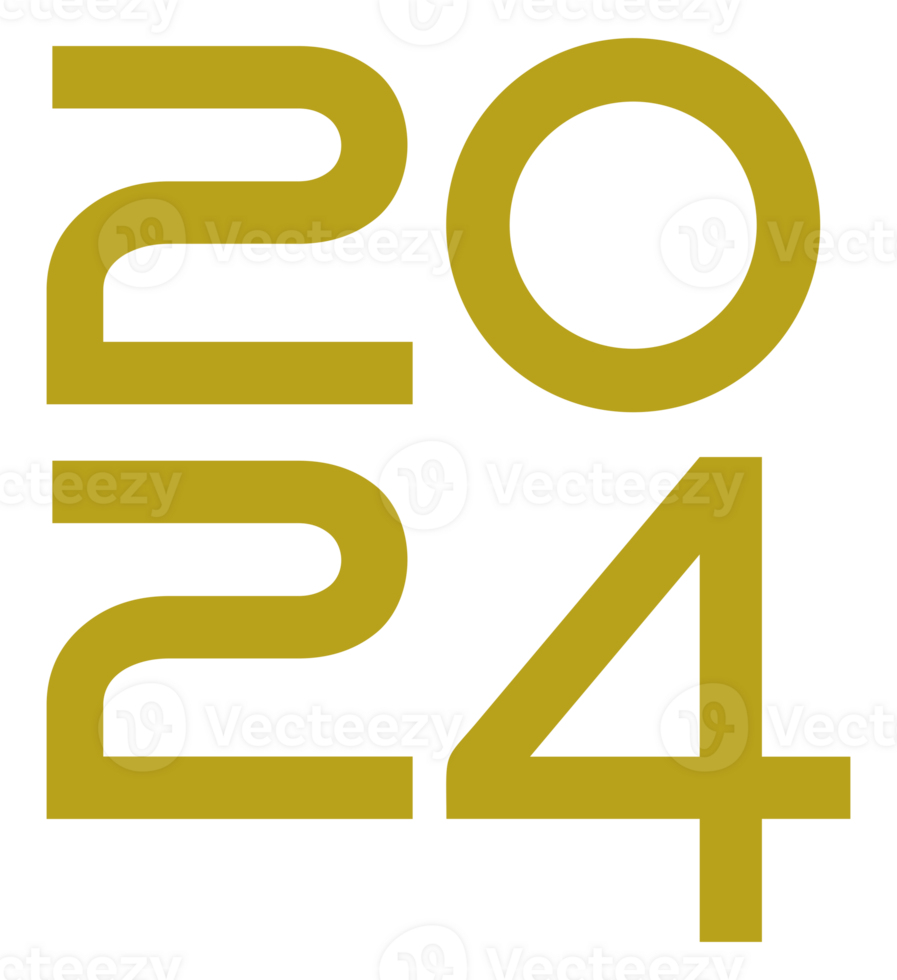 New Year 2024 Design Illustration, flat, simple, memorable and eye catching, can use for Calendar Design, Website, News, Content, Infographic or Graphic Design Element. Format PNG